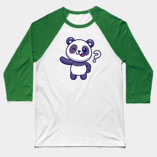 Cute Panda With Question Mark Cartoon Baseball T-Shirt